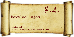 Havelda Lajos névjegykártya